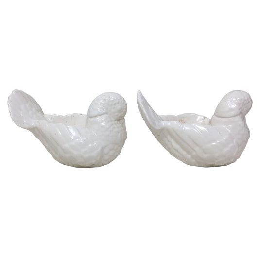 Pair of White Bird Candle Holders- Can be Painted or Keep As Is!