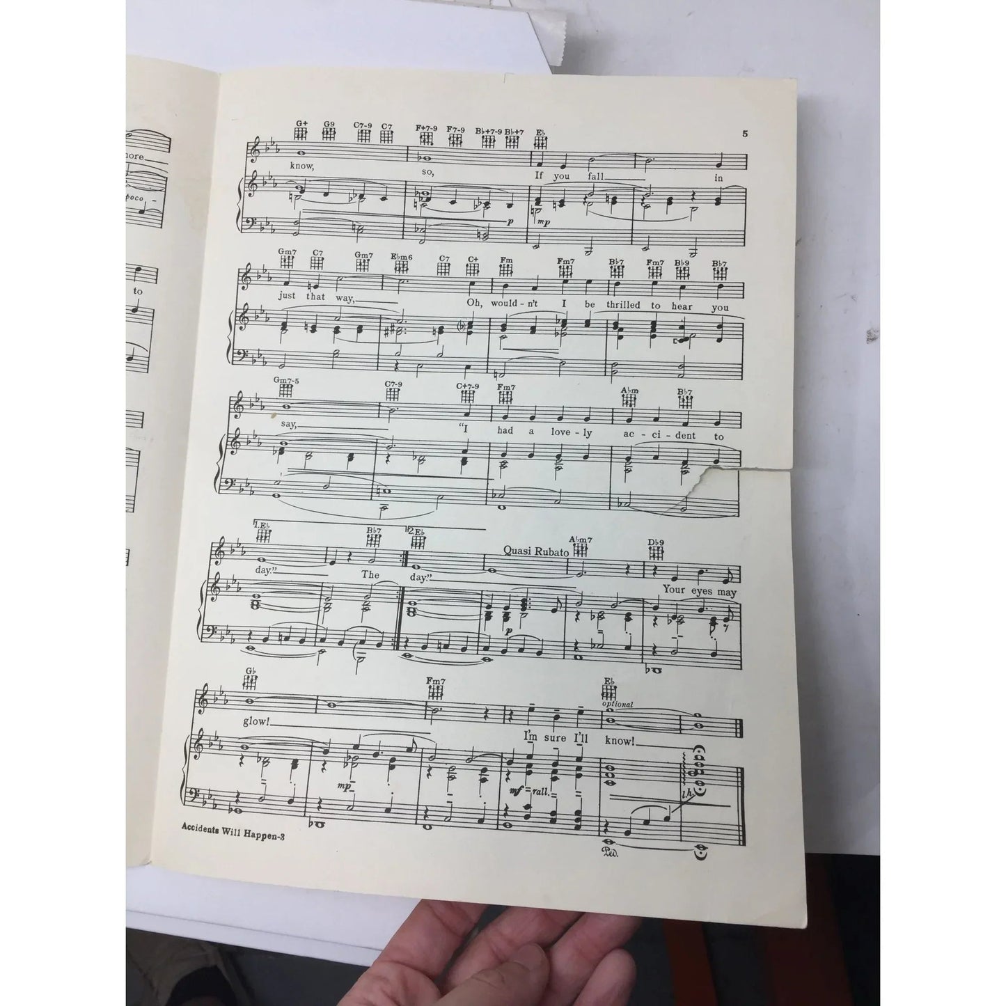 ''Accidents Will Happen'' by Johnny Burke and James Van Heusen - A+ Stuff - SHEET MUSIC - A+ Stuff