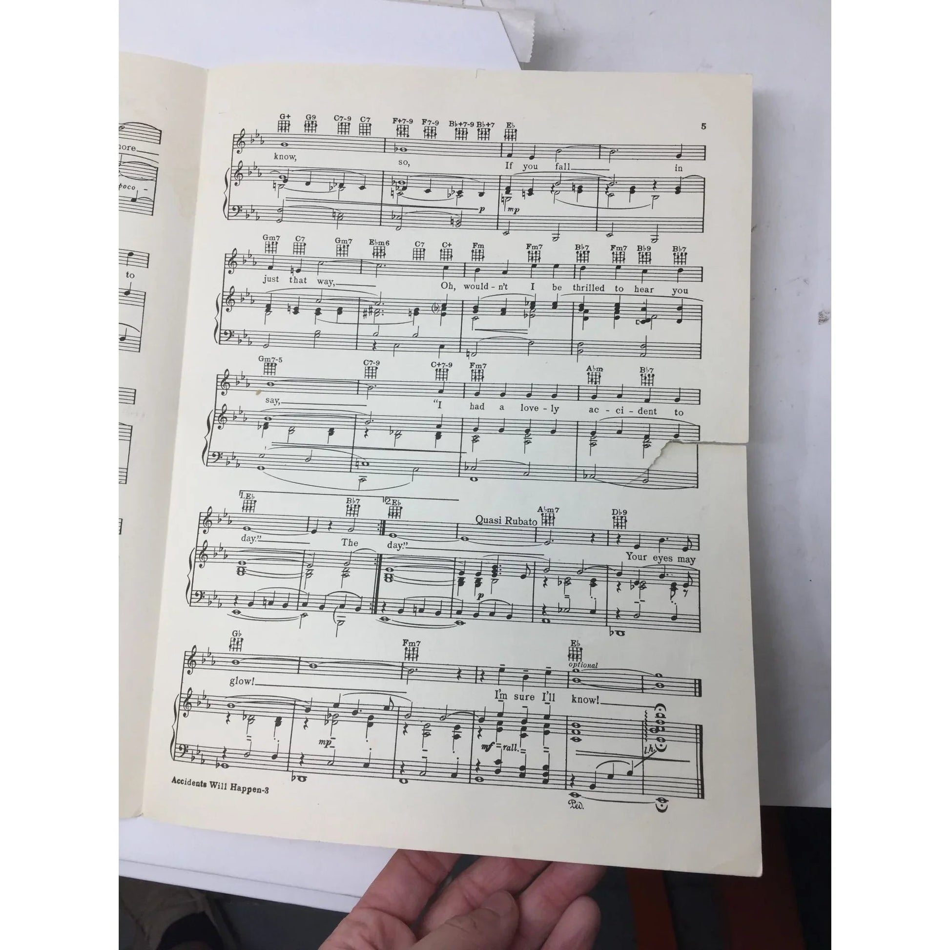 ''Accidents Will Happen'' by Johnny Burke and James Van Heusen - A+ Stuff - SHEET MUSIC - A+ Stuff