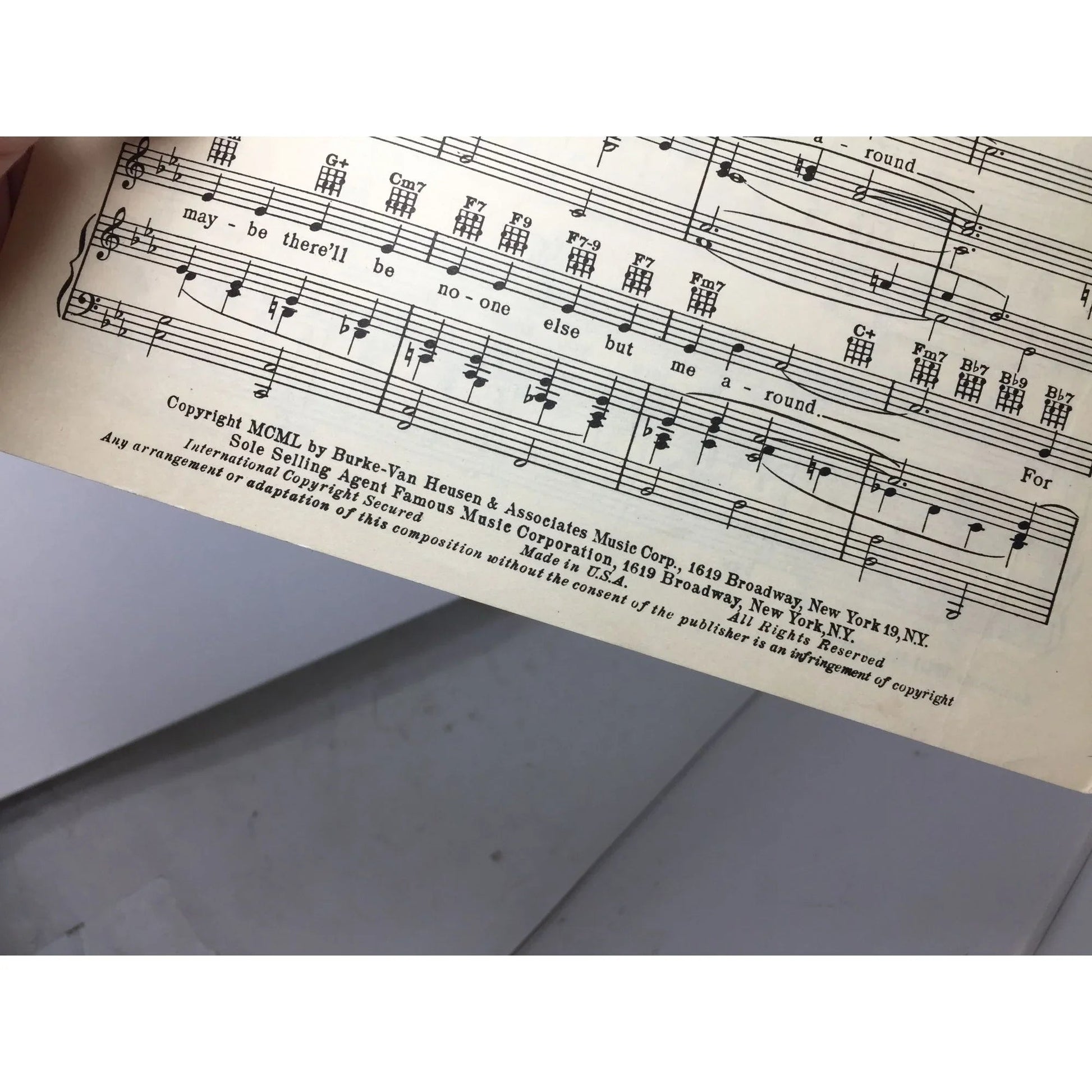 ''Accidents Will Happen'' by Johnny Burke and James Van Heusen - A+ Stuff - SHEET MUSIC - A+ Stuff