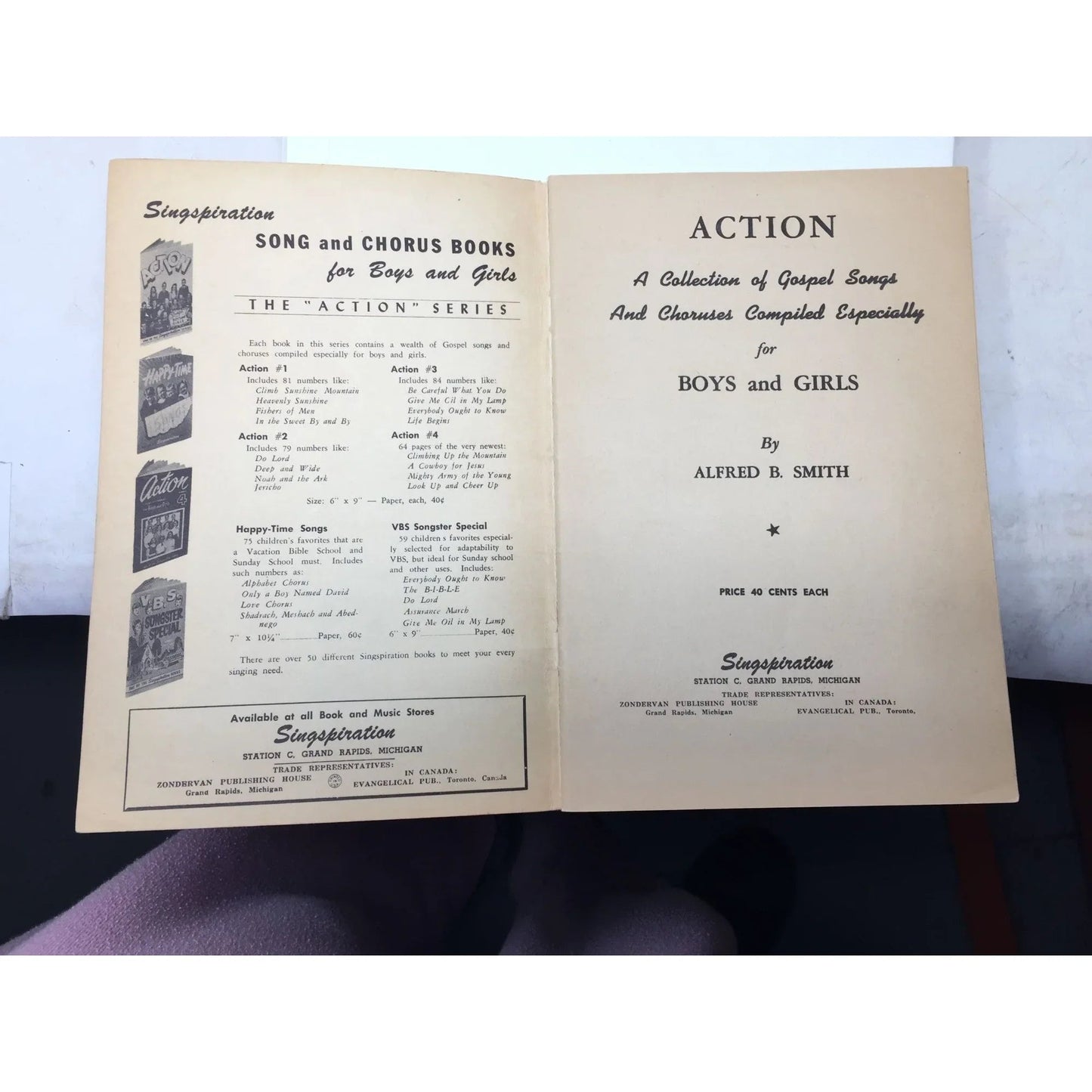 Action Songs for Boys and Girls Singspiration Series Sheet Music Book - A+ Stuff - SHEET MUSIC - A+ Stuff