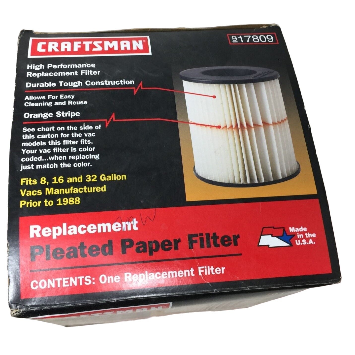 Craftsman High Performance Replacement Pleated Paper Filter