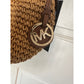 Michael Kors Straw & Leather Crossbody / Shoulder Bag  - Tan & Brown