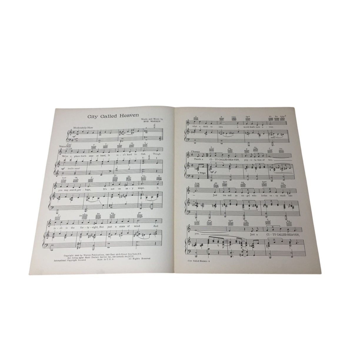Vintage 1941 sheet music for the song "City Called Heaven (Population of Two)" A+ Stuff  A+ Stuff SHEET MUSIC