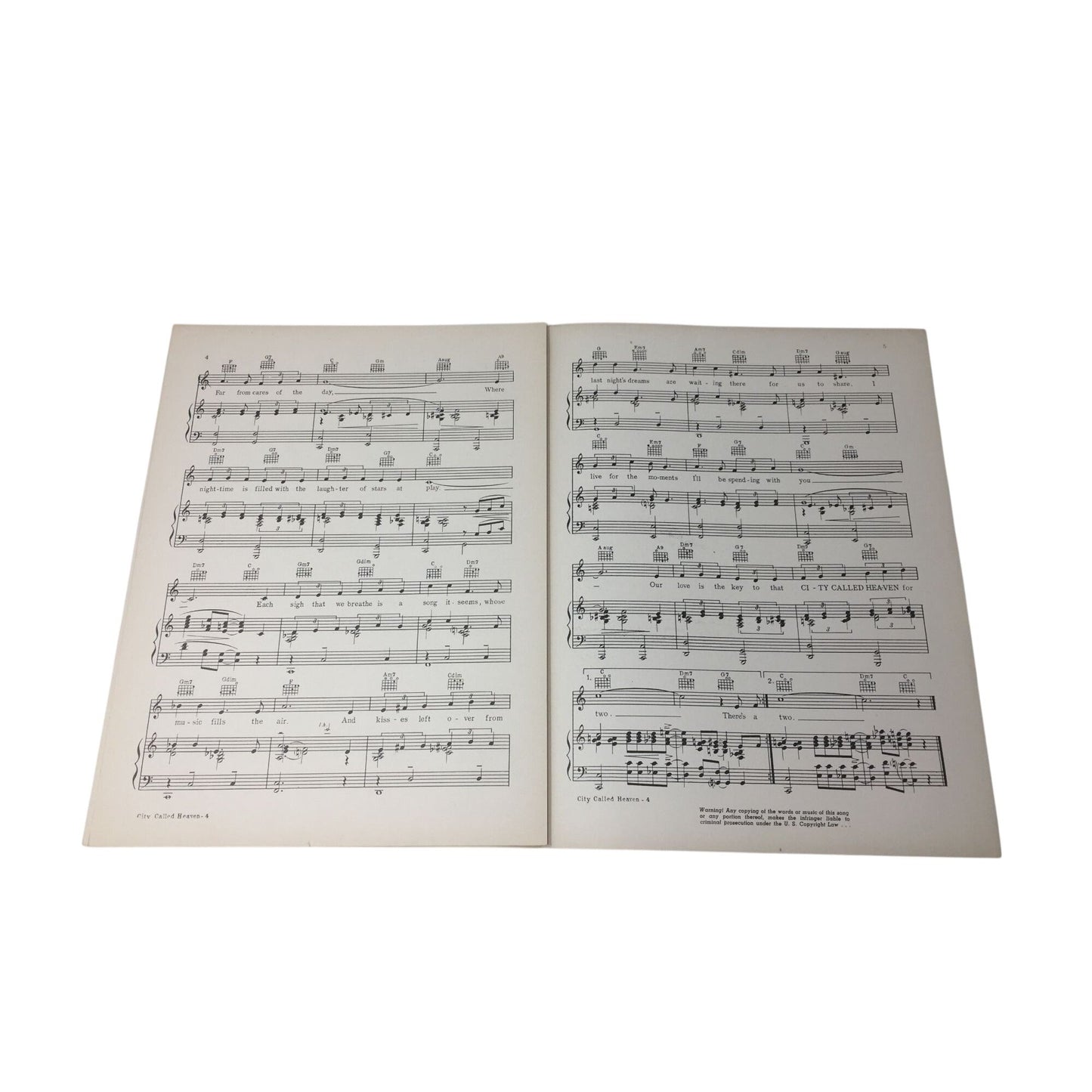 Vintage 1941 sheet music for the song "City Called Heaven (Population of Two)" A+ Stuff  A+ Stuff SHEET MUSIC