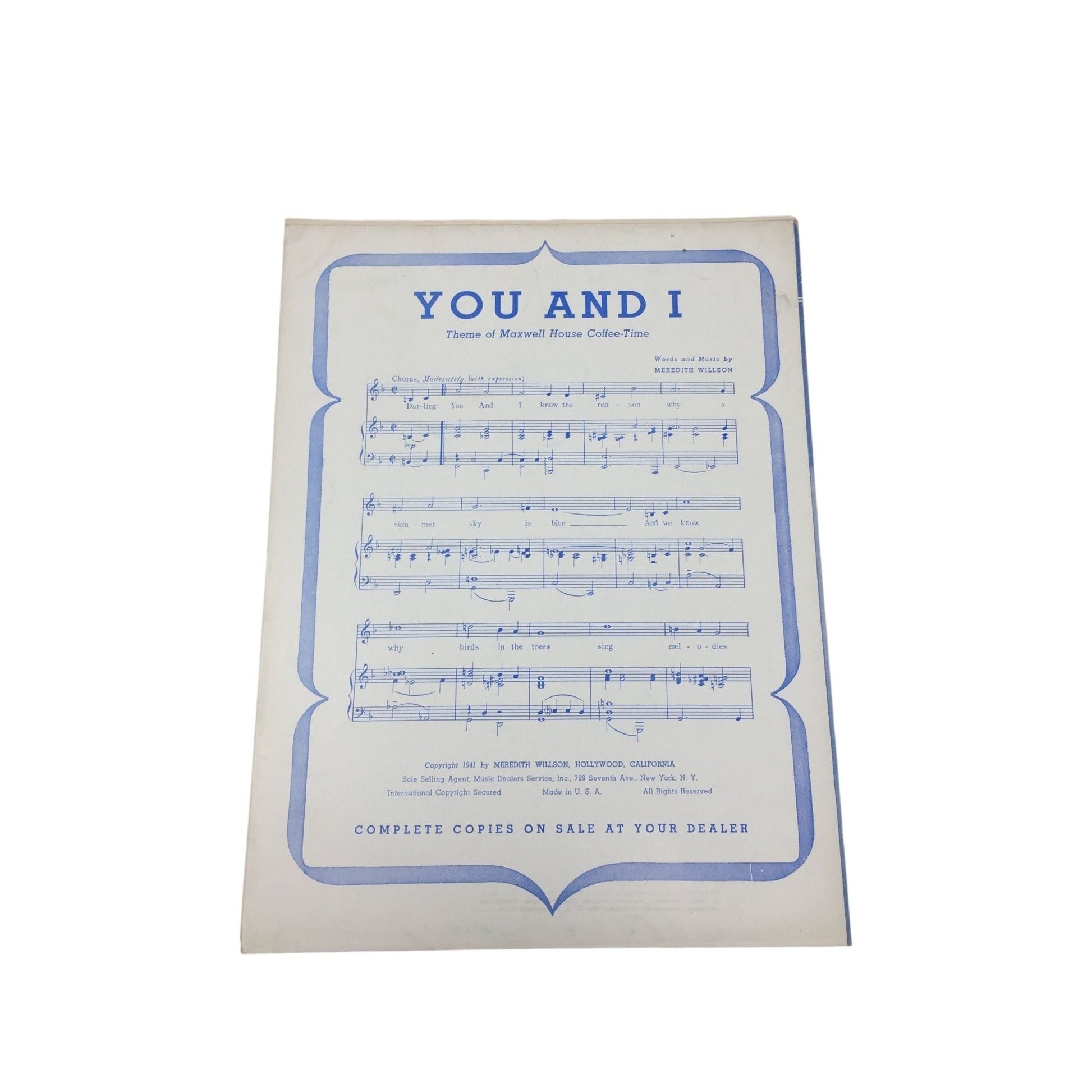 Vintage 1941 sheet music for the song "City Called Heaven (Population of Two)" A+ Stuff  A+ Stuff SHEET MUSIC