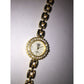 Womens Elizabeth Taylor Quartz Watch Gold Tone w/ Rhinestones