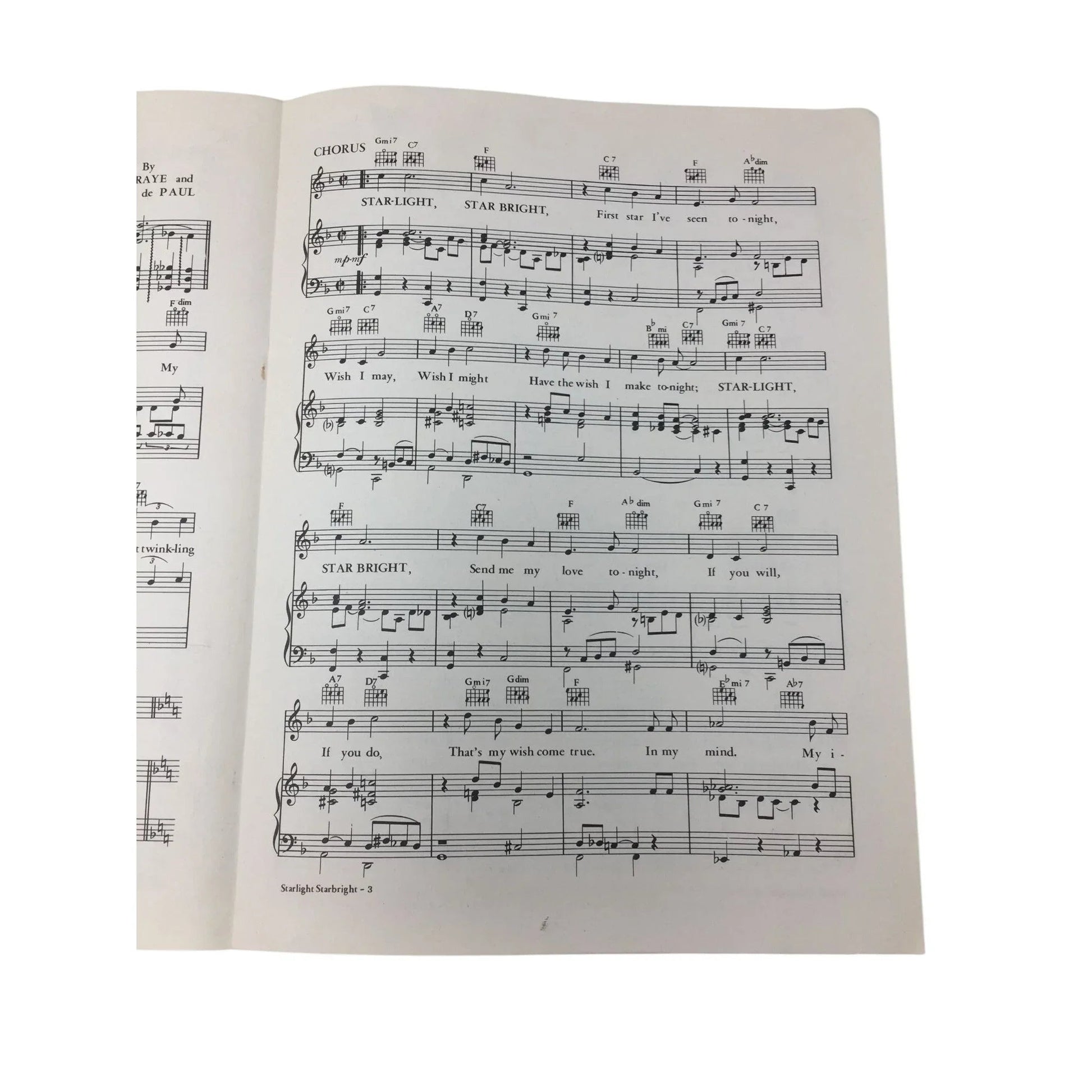 Advance artist copy ''Starlight, Starbright'' Vintage sheet music - A+ Stuff - SHEET MUSIC - A+ Stuff