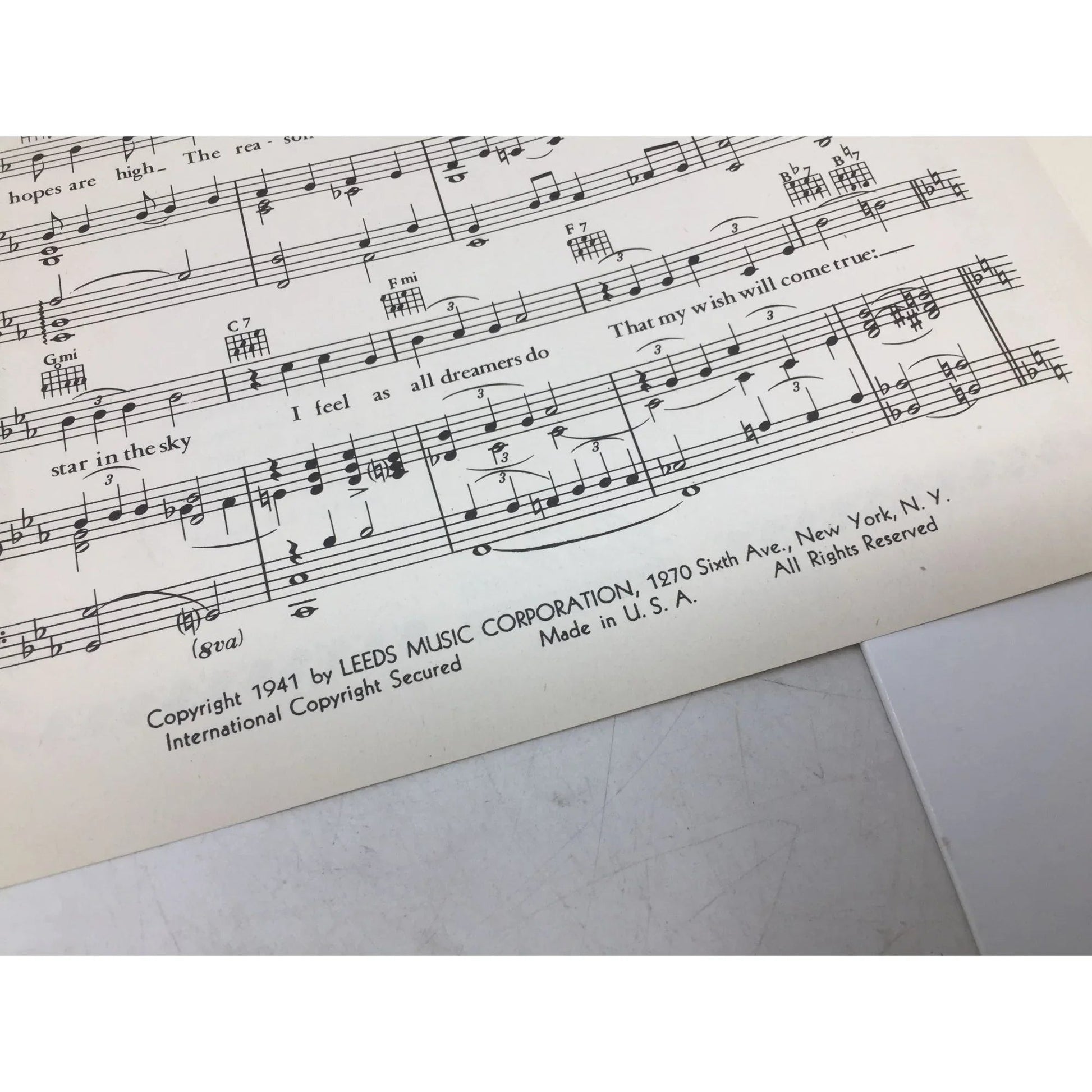 Advance artist copy ''Starlight, Starbright'' Vintage sheet music - A+ Stuff - SHEET MUSIC - A+ Stuff