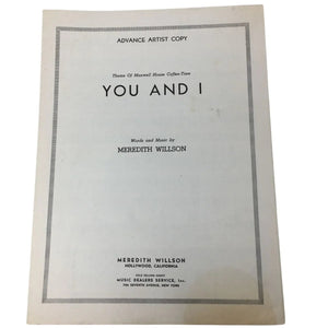 Advance Artist Copy Theme of Maxwell House Coffee Time ''You and I''