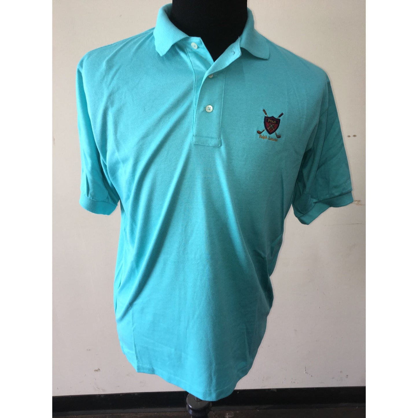 Men's Collared Polo Ralph Lauren Blue Shirt Size Medium