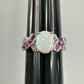 Beautiful Lab Created Opal & Sapphire Ring - Size 7