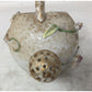 Vintage Napco #565 Ceramic Ball Shaped Watering Can 3D Hand painted Flowers