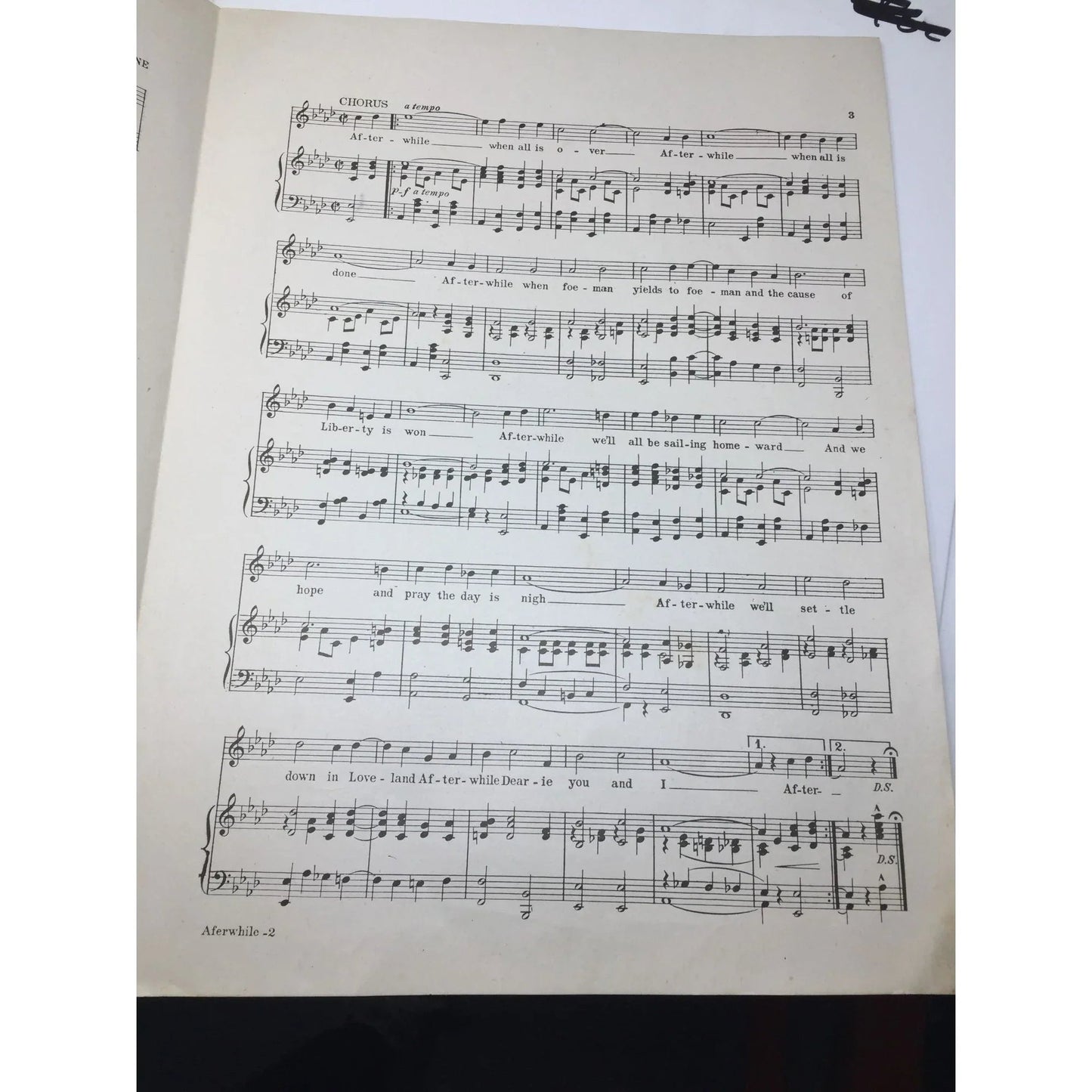 Afterwhile Song from the Victory Revue Vintage sheet music book - A+ Stuff - SHEET MUSIC - A+ Stuff