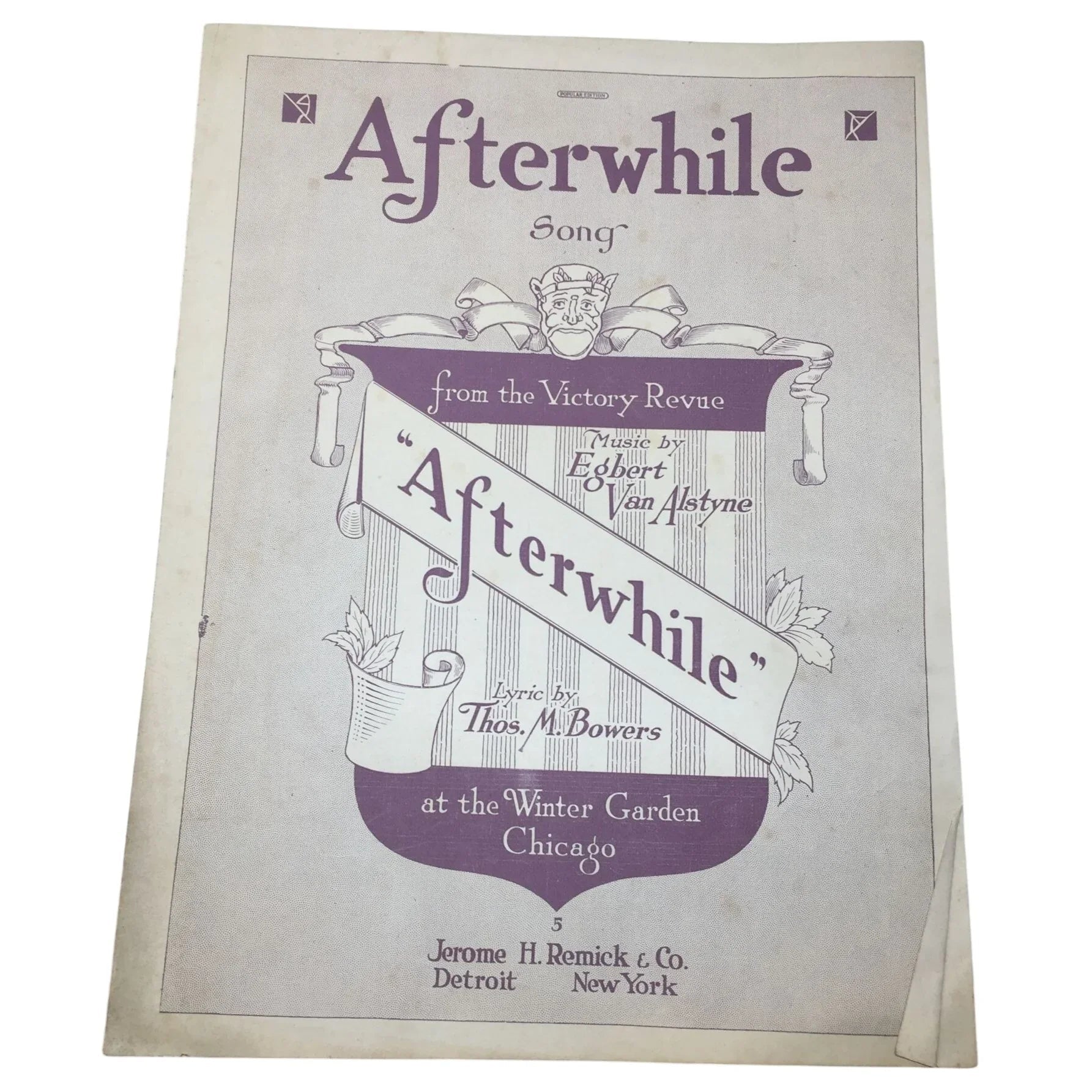 Afterwhile Song from the Victory Revue Vintage sheet music book - A+ Stuff - SHEET MUSIC - A+ Stuff