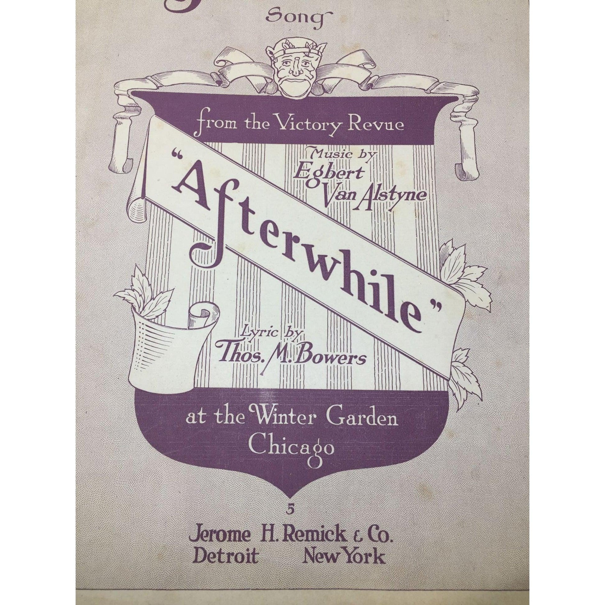 Afterwhile Song from the Victory Revue Vintage sheet music book - A+ Stuff - SHEET MUSIC - A+ Stuff