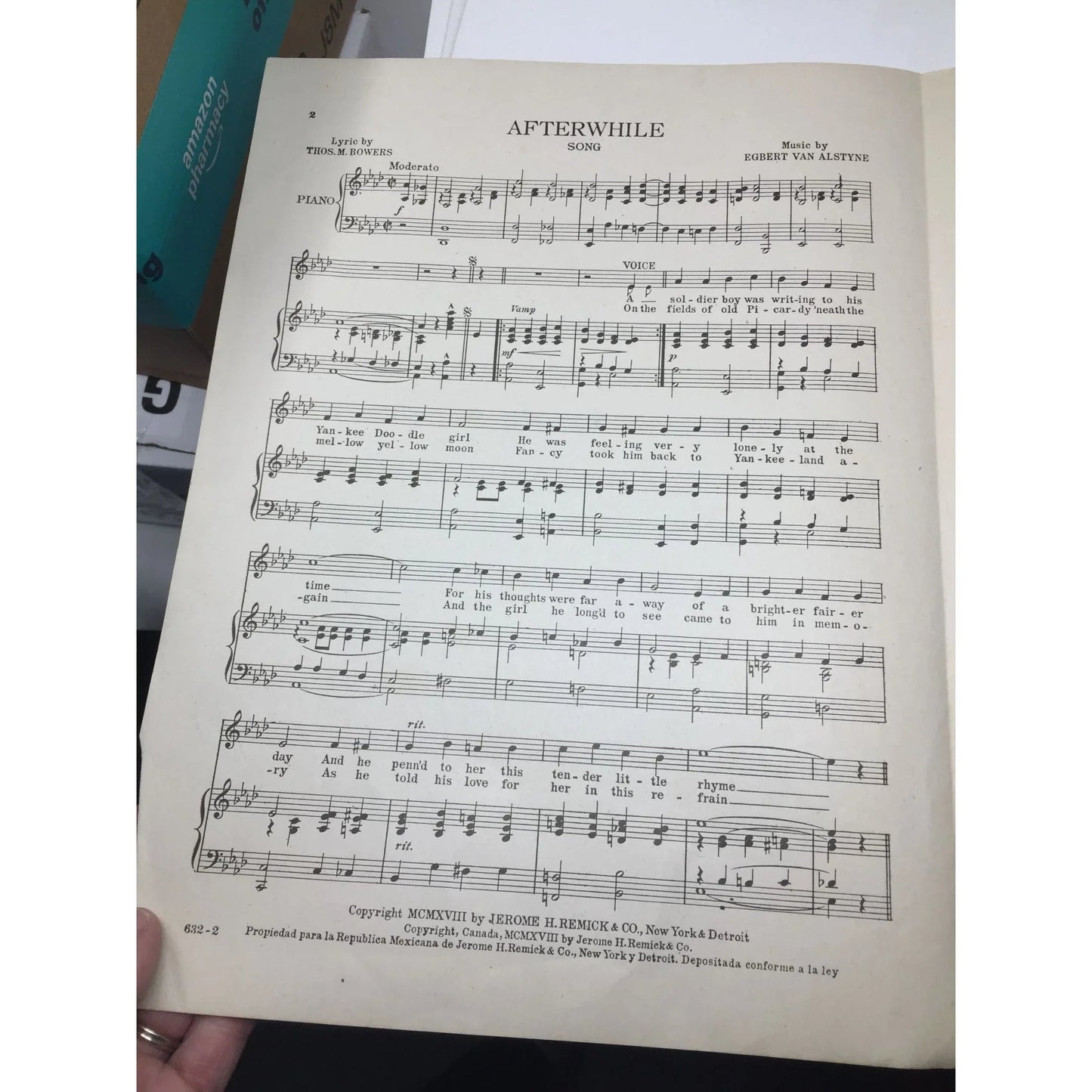 Afterwhile Song from the Victory Revue Vintage sheet music book - A+ Stuff - SHEET MUSIC - A+ Stuff
