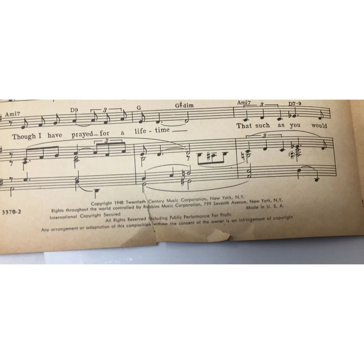 ''AGAIN'' by Dorcas Cochran and Lionel Newman - A+ Stuff - SHEET MUSIC - A+ Stuff