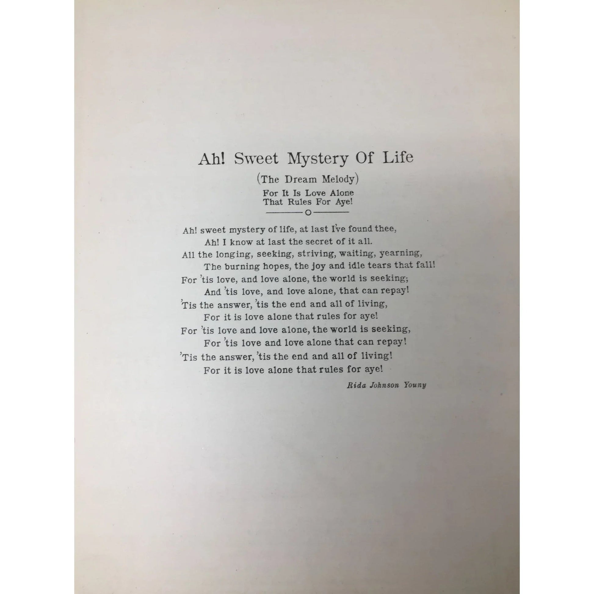 Ah! Sweet Mystery of Life (the dream melody) Sheet Music Book - A+ Stuff - SHEET MUSIC - A+ Stuff