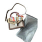 ALDO Satchel Beige & Taupe Straw Flap Bag with Melon Pink Twilly - Aldo - satchel bag - A+ Stuff