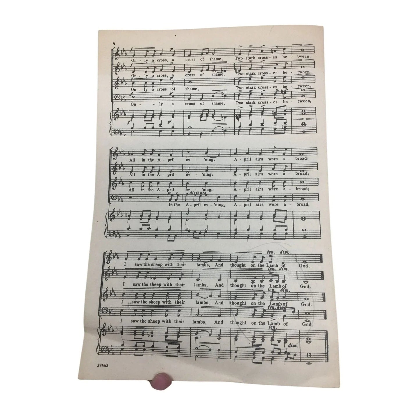 All in the April Evening Part Song for S.C.T.B. By Katherine Tynan/Hugh S Robertson - A+ Stuff - SHEET MUSIC - A+ Stuff