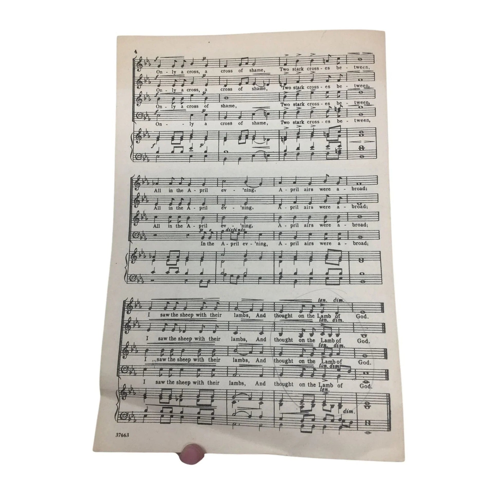 All in the April Evening Part Song for S.C.T.B. By Katherine Tynan/Hugh S Robertson - A+ Stuff - SHEET MUSIC - A+ Stuff