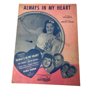 ''Always in my heart'' Vintage sheet music book