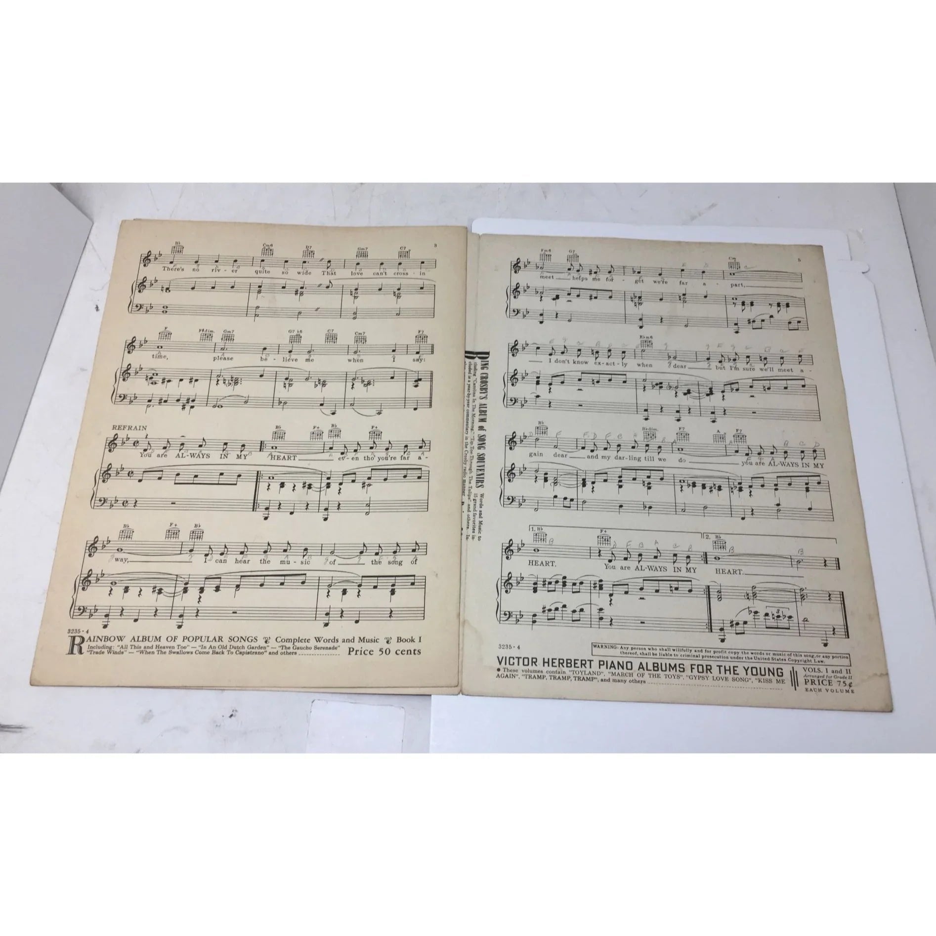 ''Always in my heart'' Vintage sheet music book - A+ Stuff - SHEET MUSIC - A+ Stuff