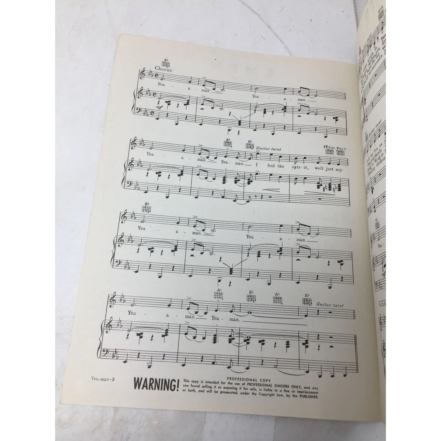 ''AMEN (Yea - Man)'' By Roger Segure, Bill Hardy, Vic Schoen - A+ Stuff - SHEET MUSIC - A+ Stuff