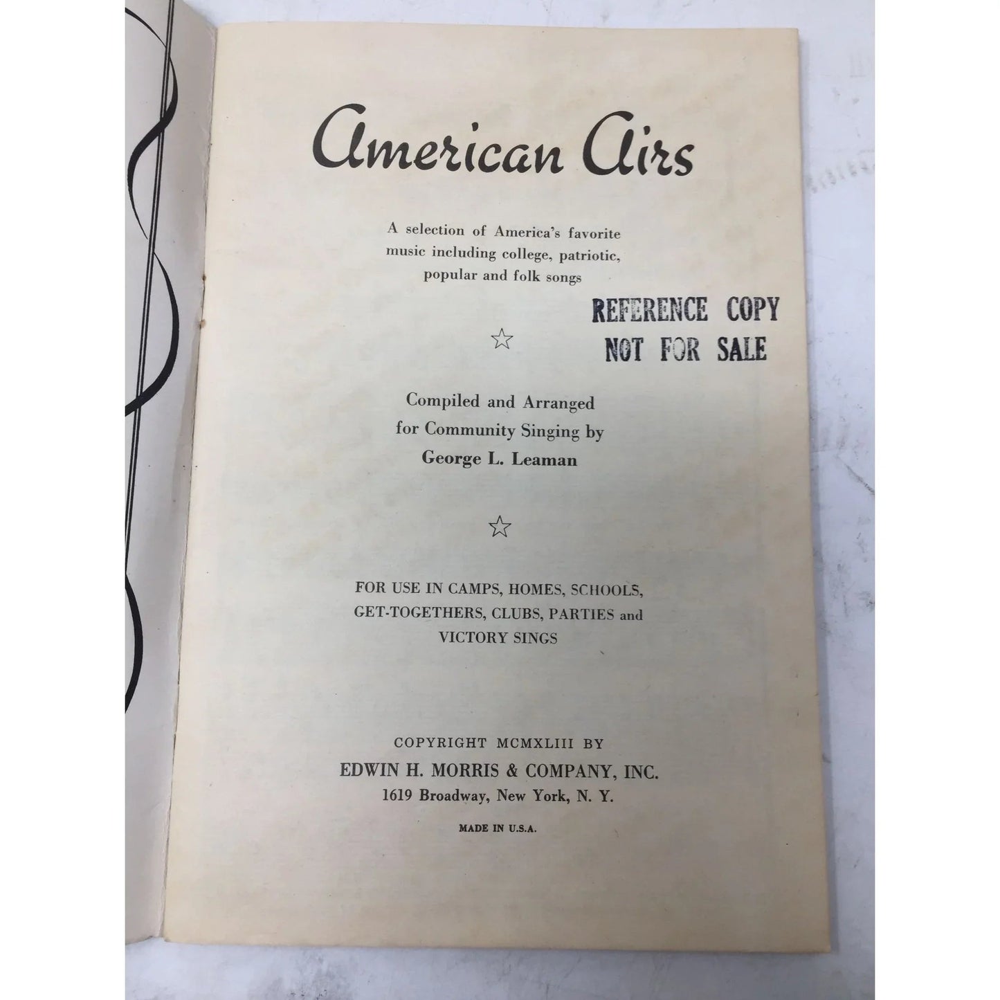 AMERICAN AIRS Songs for Singing America Sheet Music Book - A+ Stuff - sheet music - A+ Stuff