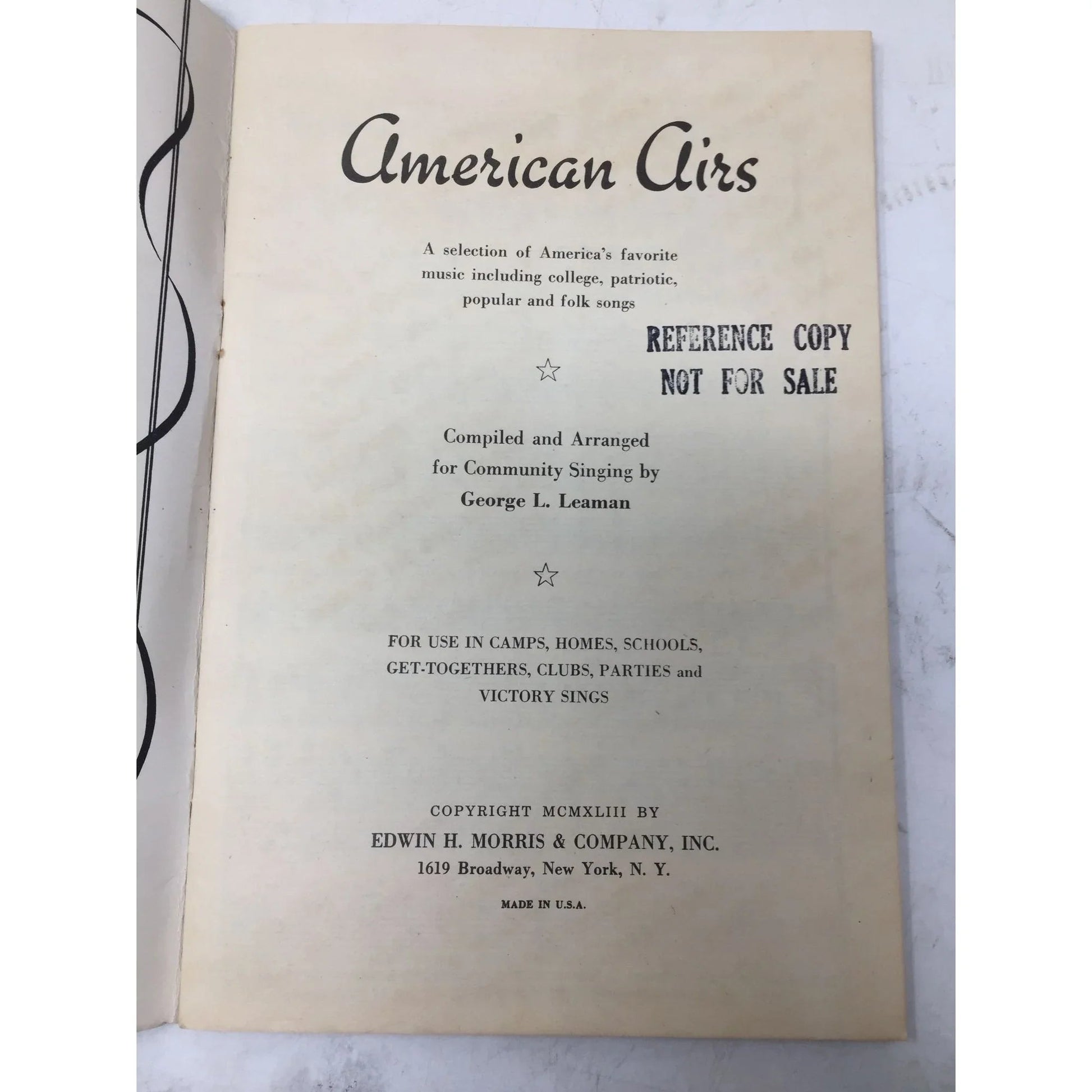 AMERICAN AIRS Songs for Singing America Sheet Music Book - A+ Stuff - sheet music - A+ Stuff