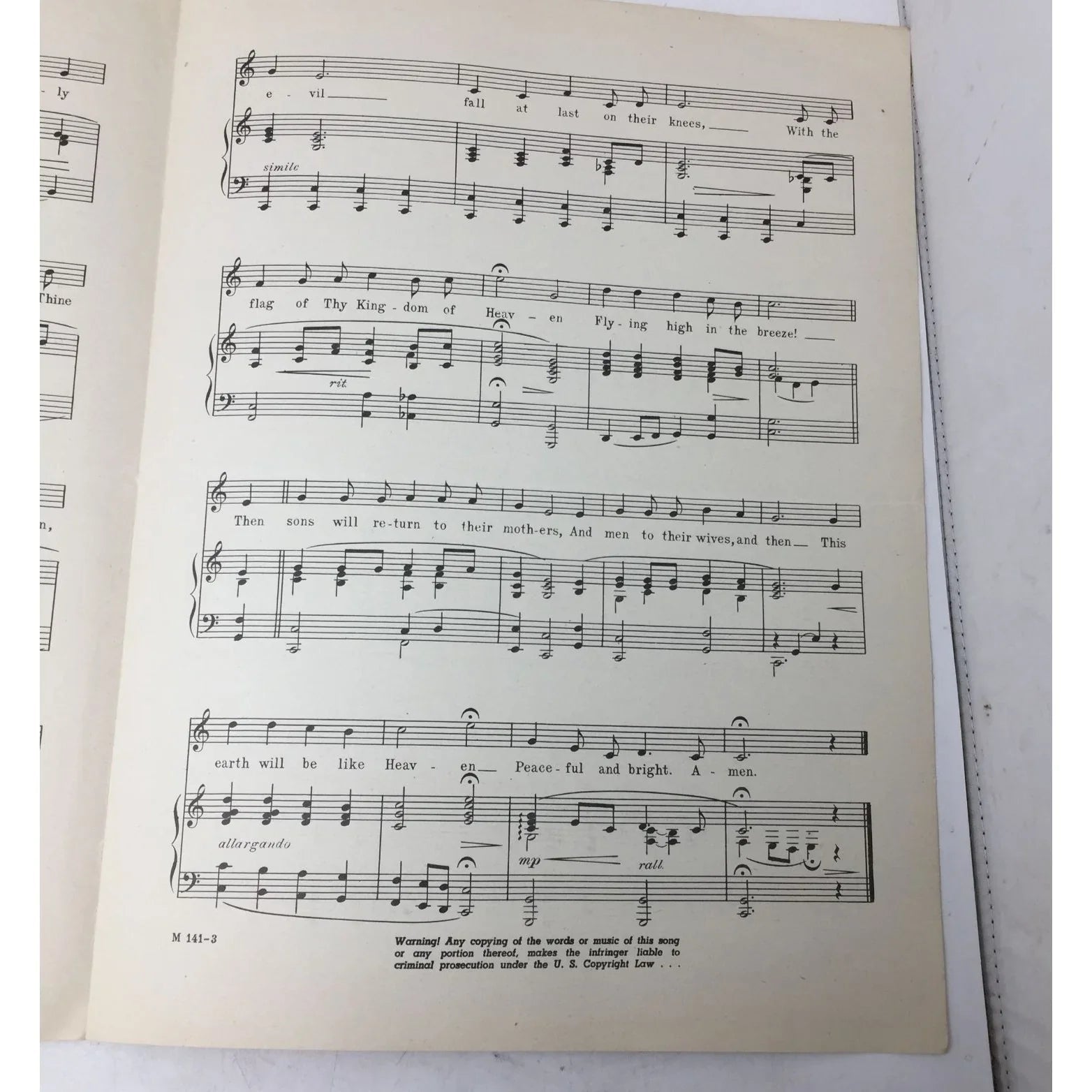 ''AMERICAN PRAYER'' Vintage 1942 Sheet music book - A+ Stuff - sheet music - A+ Stuff
