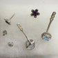 Amethyst Flower Stud Earrings with Beautiul (Removable) Rainbow Topaz Dangles - A+ Stuff - Earrings - A+ Stuff