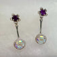 Amethyst Flower Stud Earrings with Beautiul (Removable) Rainbow Topaz Dangles - A+ Stuff - Earrings - A+ Stuff