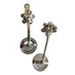 Amethyst Flower Stud Earrings with Beautiul (Removable) Rainbow Topaz Dangles - A+ Stuff - Earrings - A+ Stuff