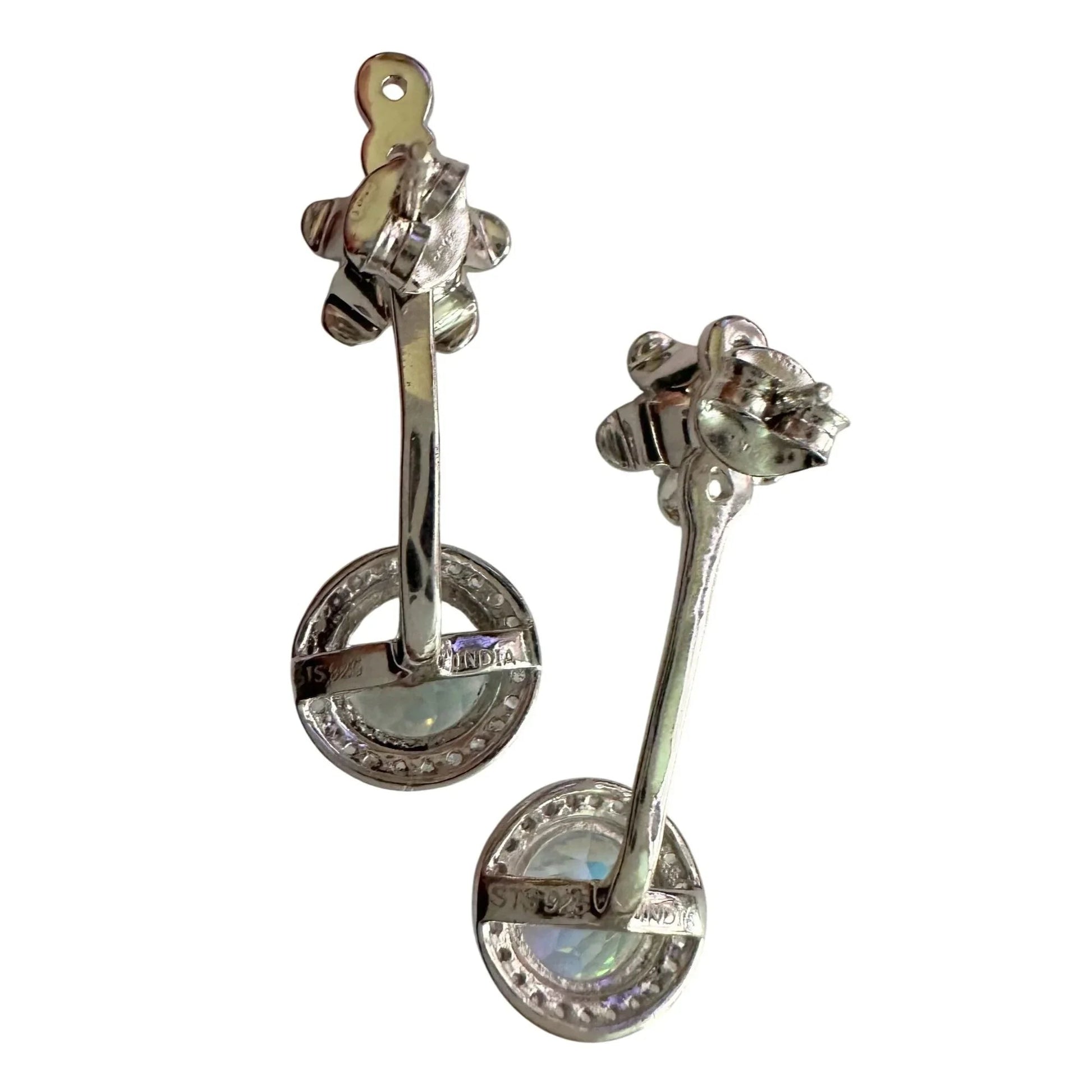 Amethyst Flower Stud Earrings with Beautiul (Removable) Rainbow Topaz Dangles - A+ Stuff - Earrings - A+ Stuff