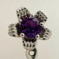 Amethyst Flower Stud Earrings with Beautiul (Removable) Rainbow Topaz Dangles - A+ Stuff - Earrings - A+ Stuff