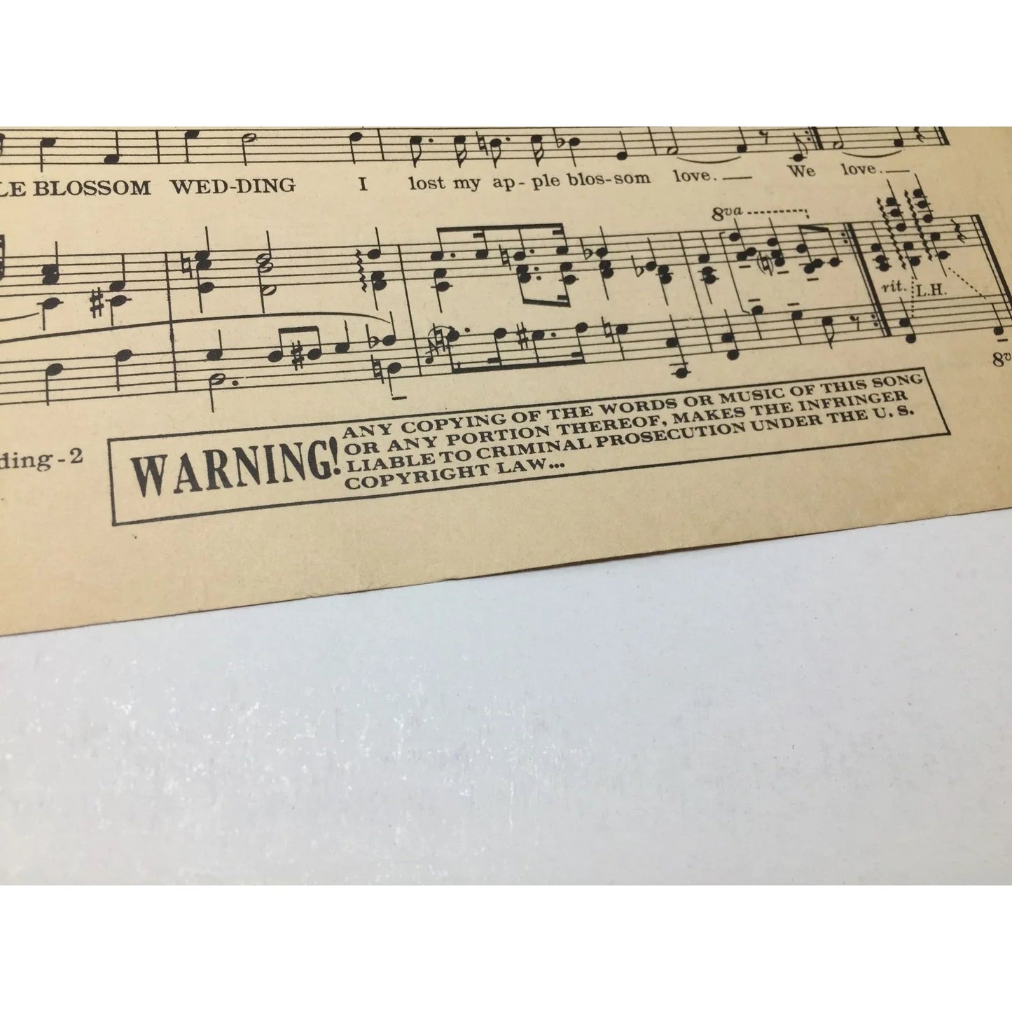 An Apple Blossom Wedding Vintage Sheet music - A+ Stuff - SHEET MUSIC - A+ Stuff