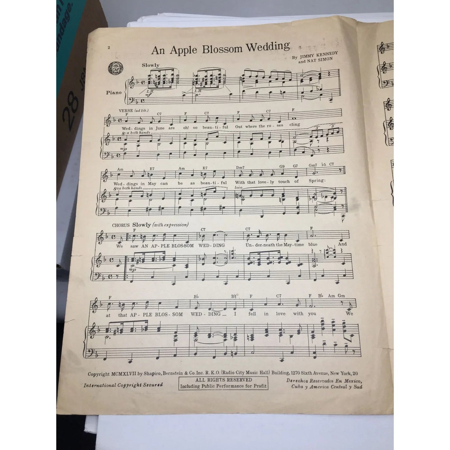 An Apple Blossom Wedding Vintage Sheet music - A+ Stuff - SHEET MUSIC - A+ Stuff