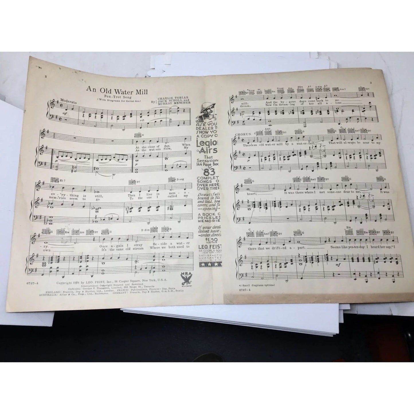 ''An Old Water Mill'' by Charlie Tobias, Jack Scholl, and Murray Mencher - A+ Stuff - SHEET MUSIC - A+ Stuff