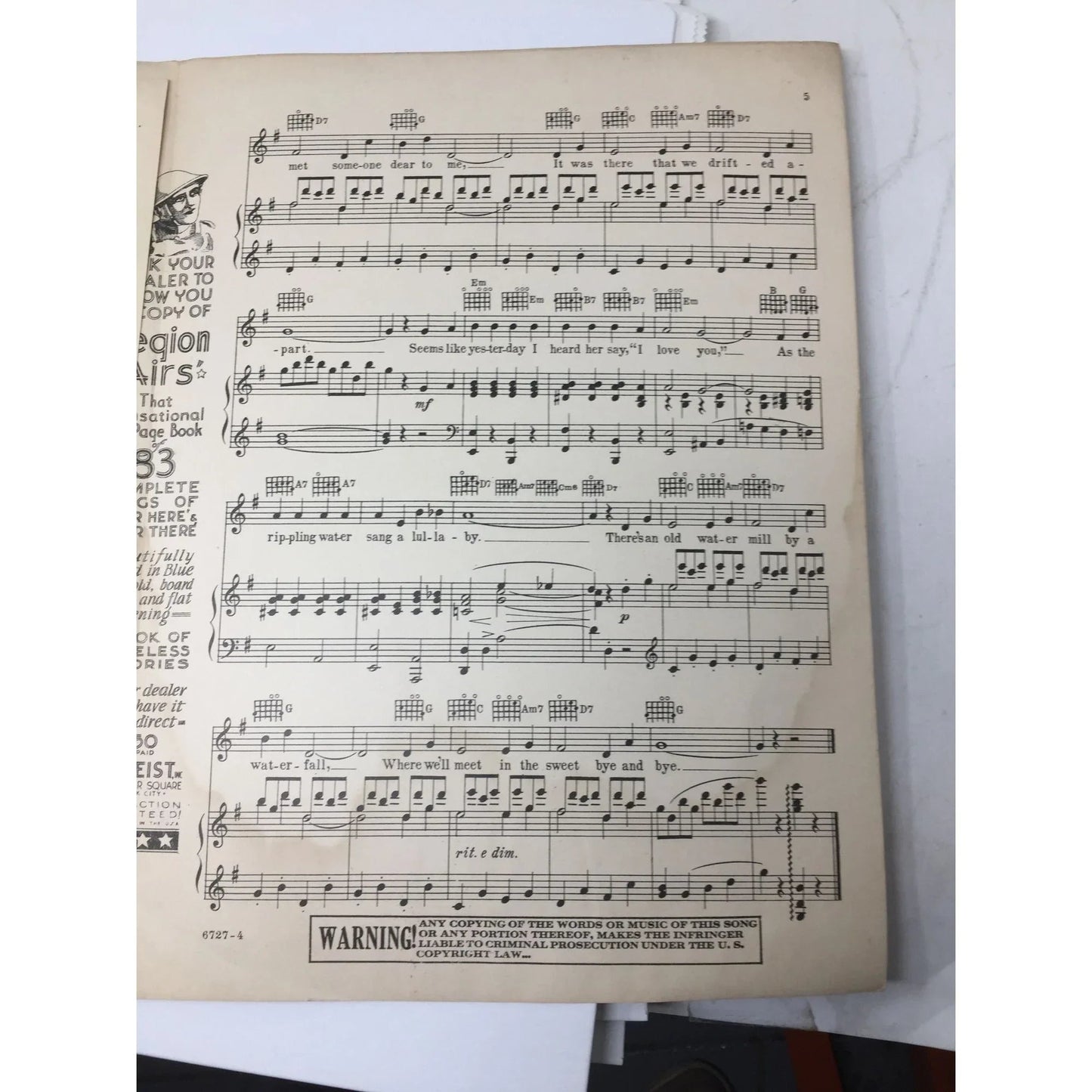 ''An Old Water Mill'' by Charlie Tobias, Jack Scholl, and Murray Mencher - A+ Stuff - SHEET MUSIC - A+ Stuff