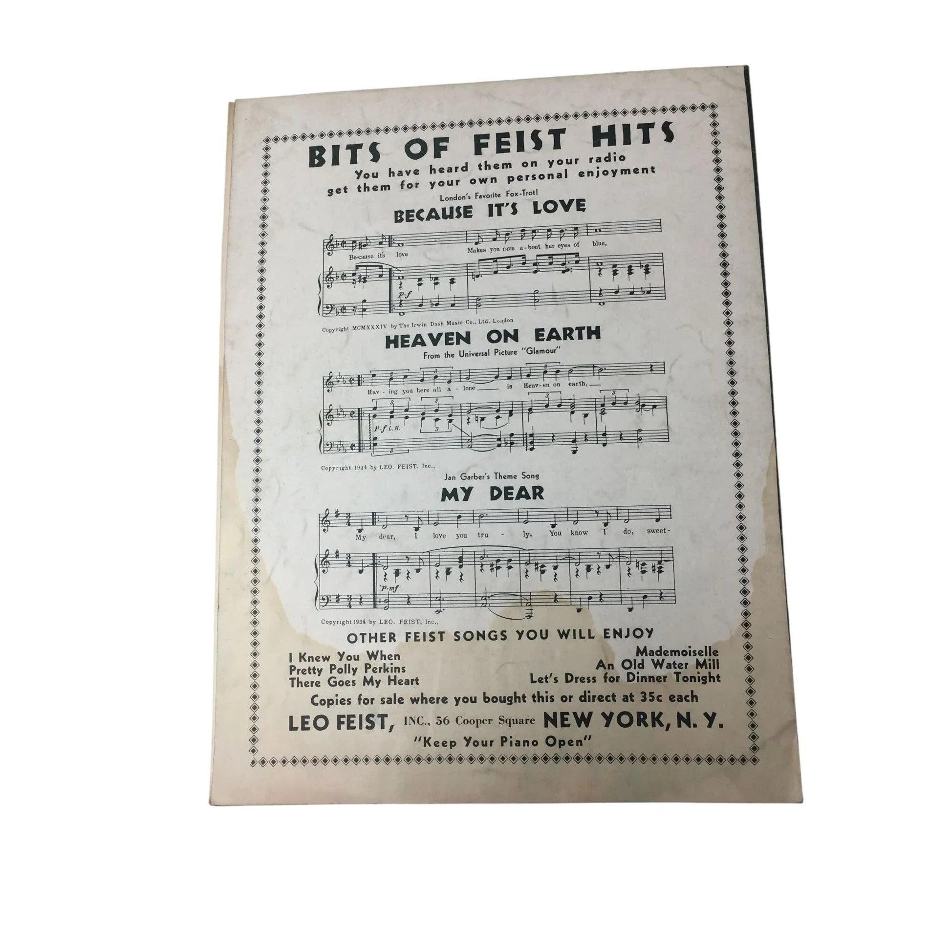''An Old Water Mill'' by Charlie Tobias, Jack Scholl, and Murray Mencher - A+ Stuff - SHEET MUSIC - A+ Stuff