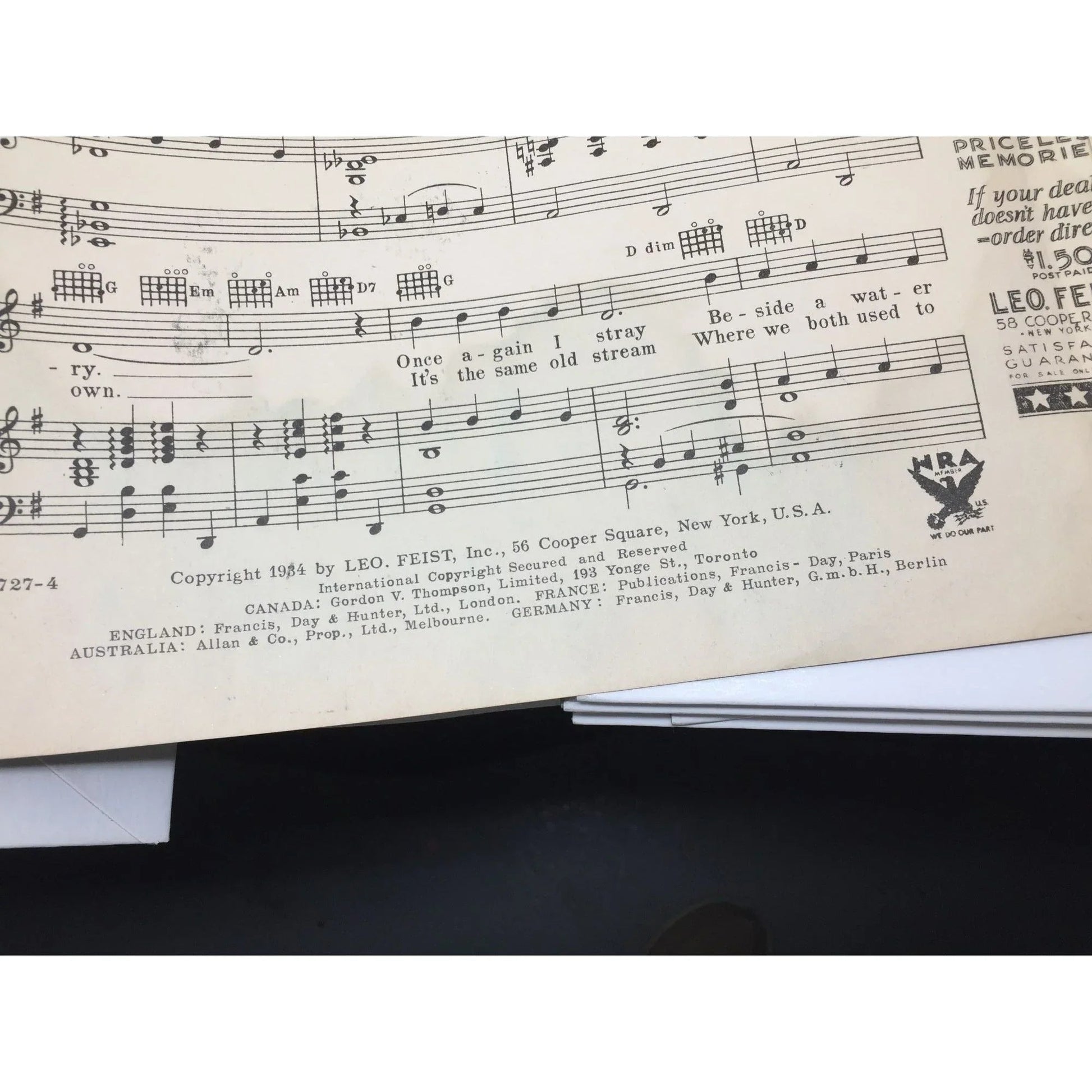 ''An Old Water Mill'' by Charlie Tobias, Jack Scholl, and Murray Mencher - A+ Stuff - SHEET MUSIC - A+ Stuff