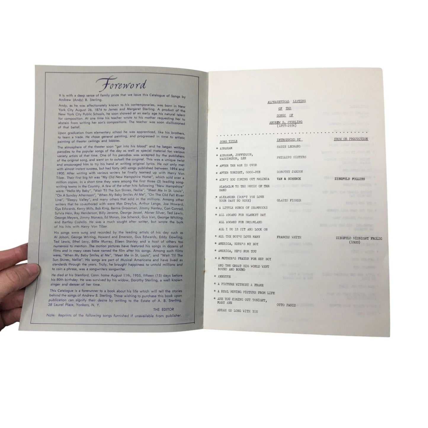 Andrew B Sterling Song Hits Published by Estate of Andrew B Sterling - A+ Stuff - Books - A+ Stuff