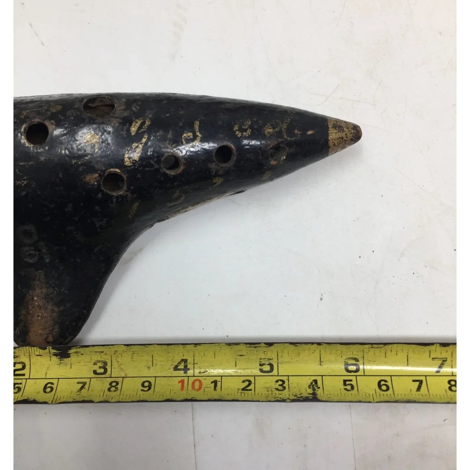 Antique Black and Gold Ocarina Musical Instrument with holes in it - A+ Stuff - Collectibles - A+ Stuff
