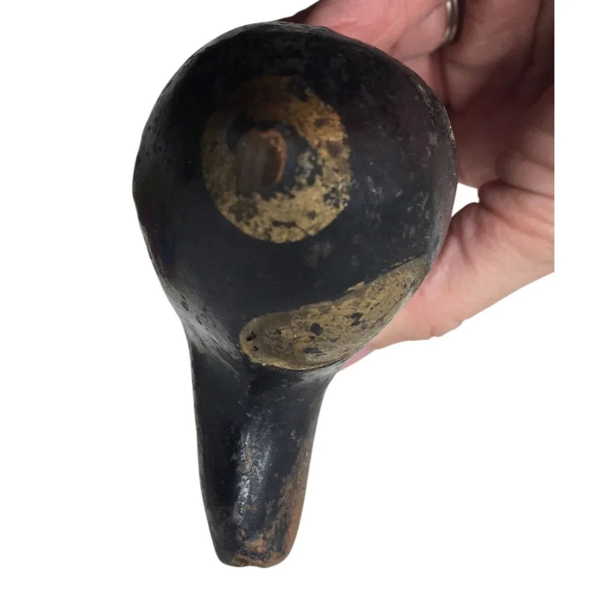 Antique Black and Gold Ocarina Musical Instrument with holes in it - A+ Stuff - Collectibles - A+ Stuff