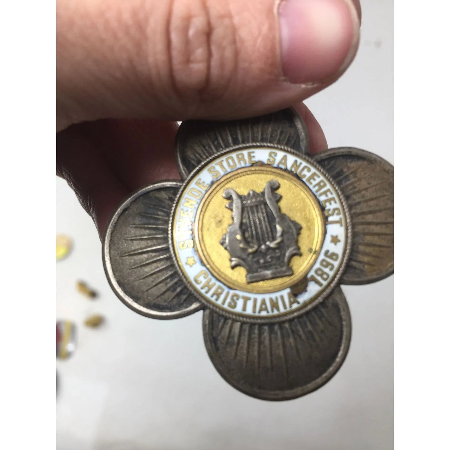Antique Collectible Pin - Syvende Store Sancerfest Christiana 1896 - A+ Stuff - pin - A+ Stuff