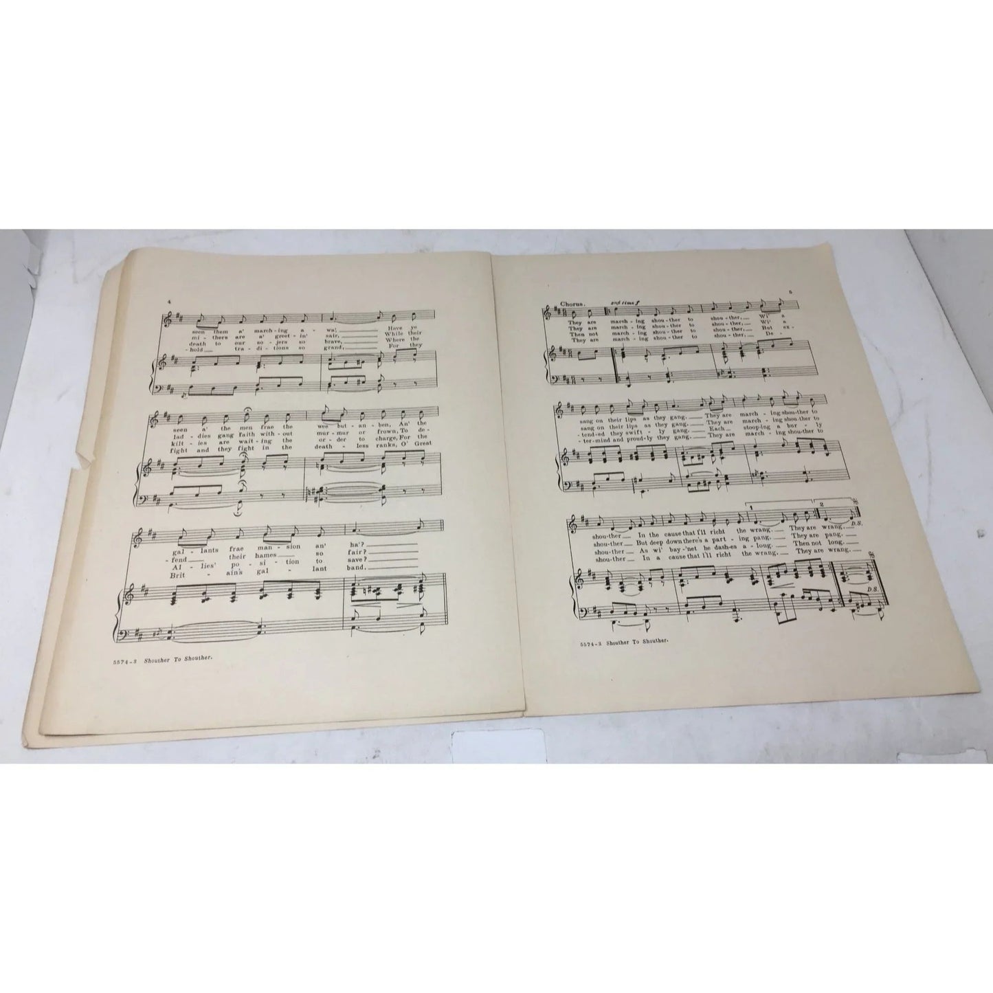 Antique Sheet Music Book - ''Shouther to Shouther'' by J Wilson & Harry Lauder - A+ Stuff - SHEET MUSIC - A+ Stuff