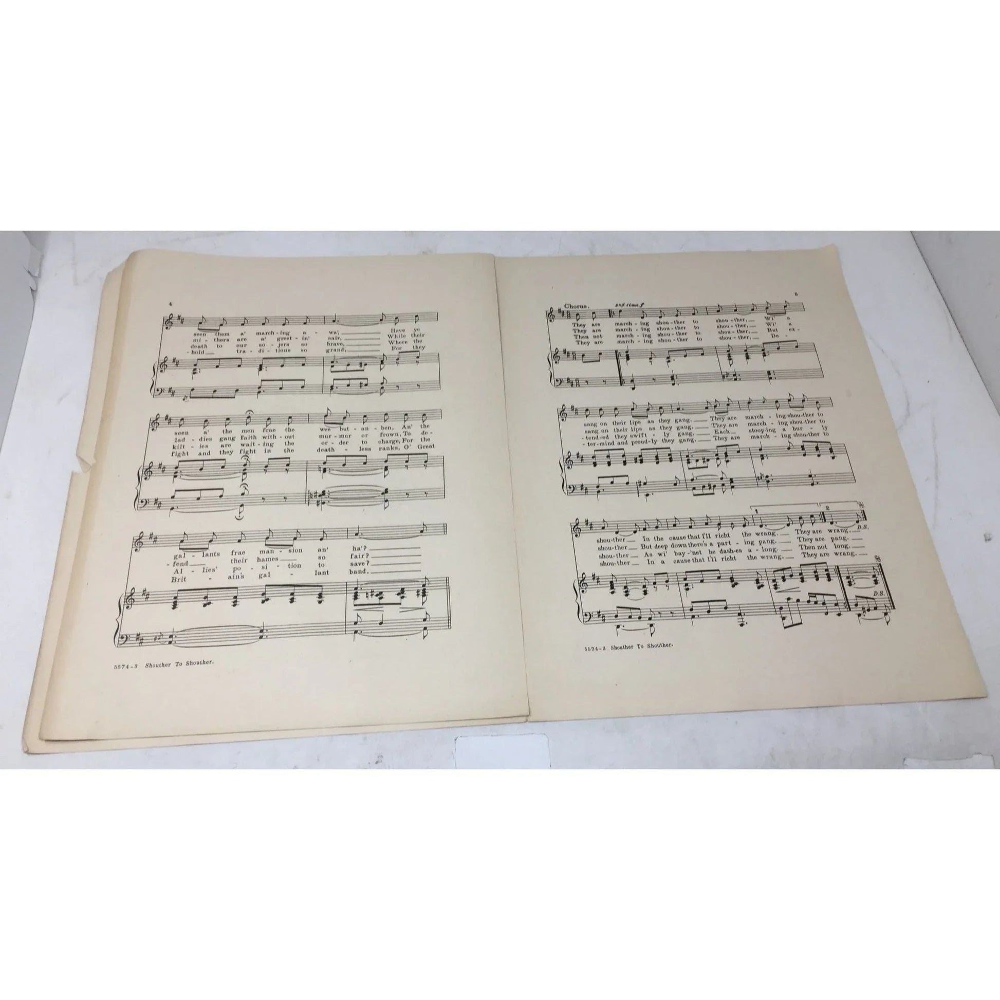 Antique Sheet Music Book - ''Shouther to Shouther'' by J Wilson & Harry Lauder - A+ Stuff - SHEET MUSIC - A+ Stuff