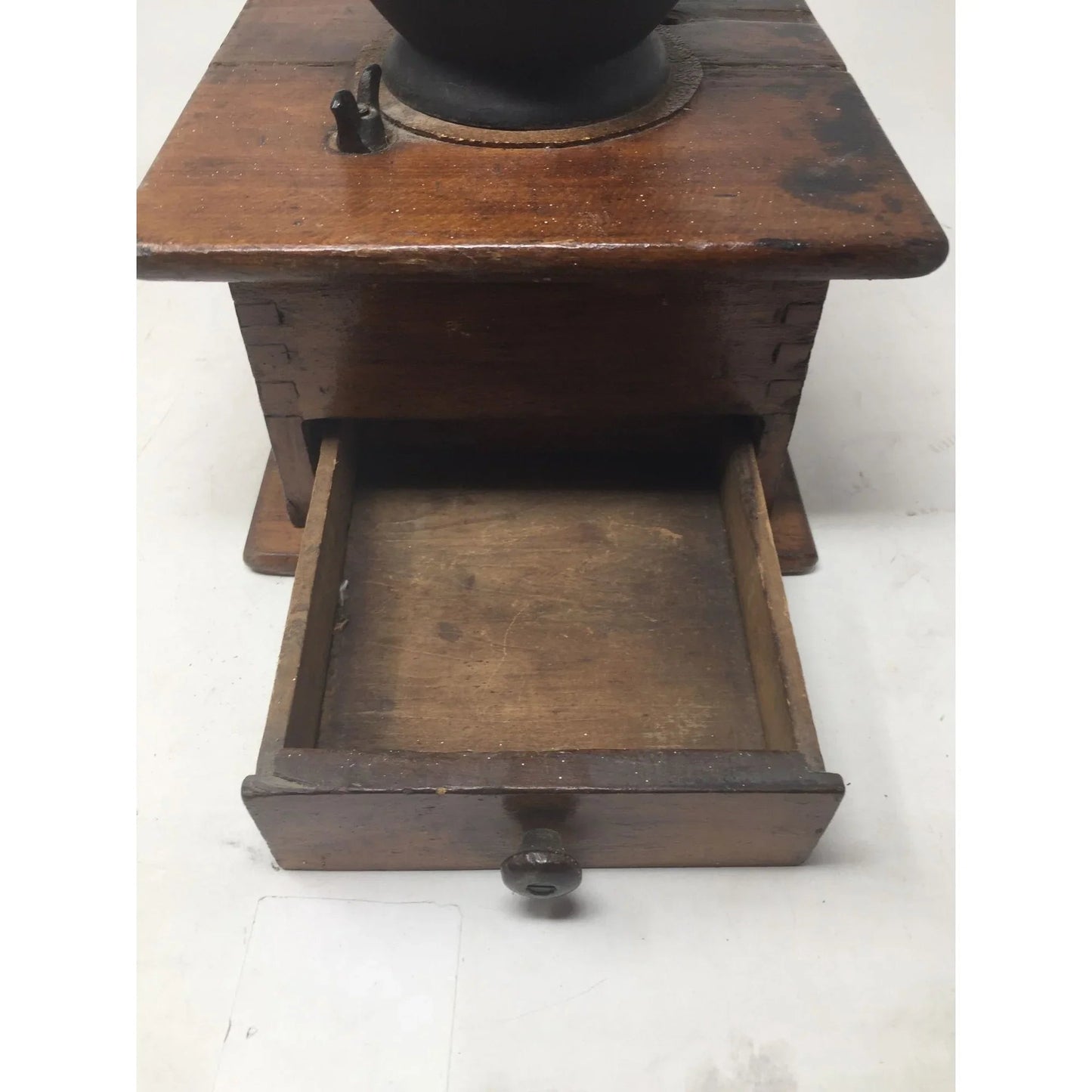 Antique Wood and Cast Iron Manuel Coffee Grinder - A+ Stuff - primitive kitchen tools - A+ Stuff